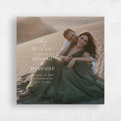 White Simple Wedding Save the Date - Lynx Square