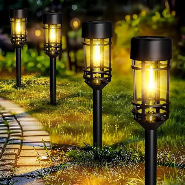 GIGALUMI Solar Pathway Lights 10 Pack, Outdoor Solar Lights Waterproof, Path Lights Solar Powered for Walkway Driveway Yard Patio Lawn Decor (Cold White)