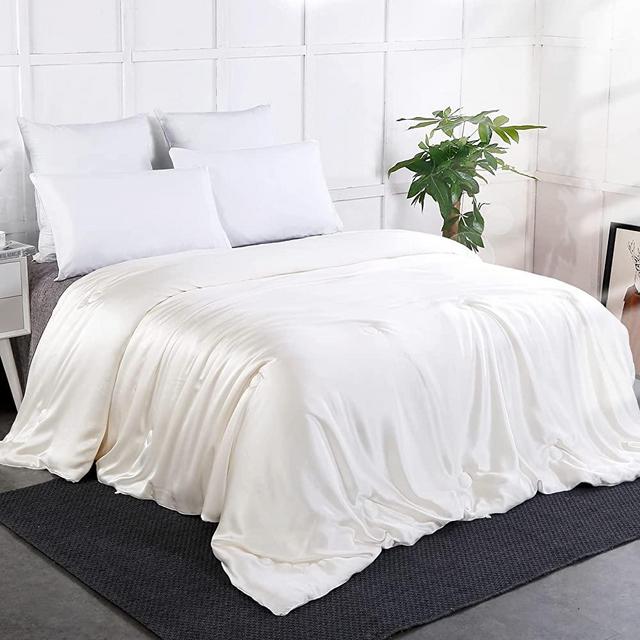 LILYSILK All Season Silk Comforter with Silk Shell 100% Mulberry Silk Duvet for Spring Summer Fall & Winter, King(104x92 Inch,Silk Weight:2.0kg)