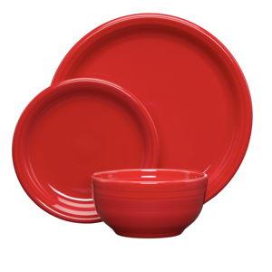 Bistro Coupe 3-Piece Place Setting, Service for 1 - Scarlet