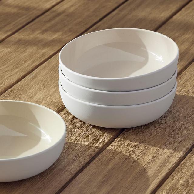 Aaron Probyn Kaloh Melamine Dinnerware, Pasta Bowl, Melamine, White, Set of 4