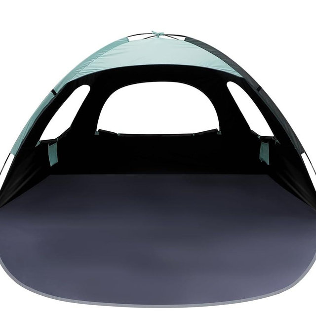 WhiteFang Beach Tent Anti-UV Portable Sun Shade Shelter for 3/4/6/8 Person, Extendable Floor with 3 Ventilating Mesh Windows Plus Carrying Bag, Stakes and Guy Lines