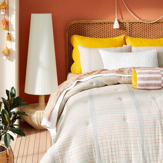 King Yarn Dyed Gauze Stripe Comforter & Sham Set Cream - Opalhouse™ designed with Jungalow™