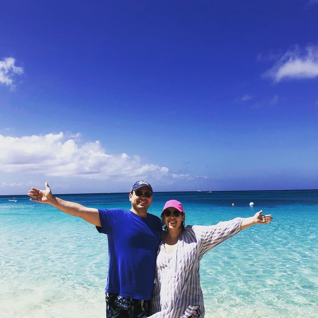 Patrick's first time out of the country to Grand Cayman.