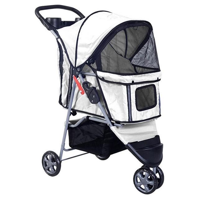Dog Stroller Pet Stroller Cat Stroller for Medium Small Dogs Foldable Travel 3 Wheels Waterproof Puppy Stroller,Multiple Colors