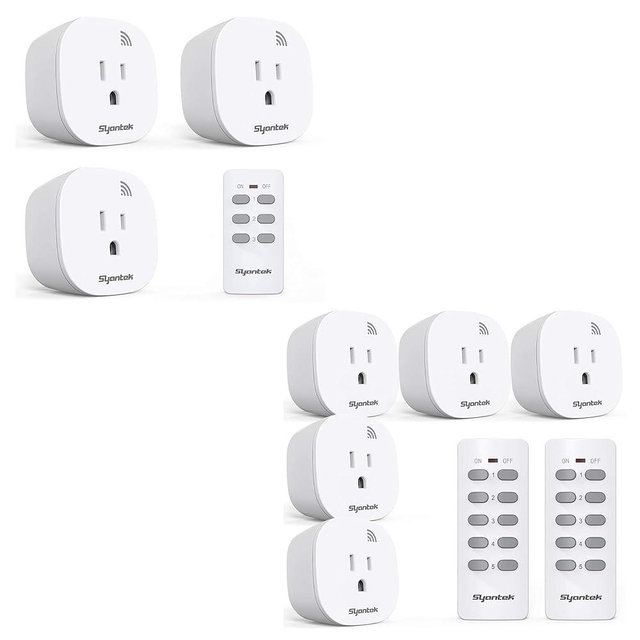 Syantek Remote Control Outlet Wireless Light Switch for Household Appliances, Expandable Remote Light Switch Kit, Up to 100 ft Range, FCC Certified, ETL Listed
