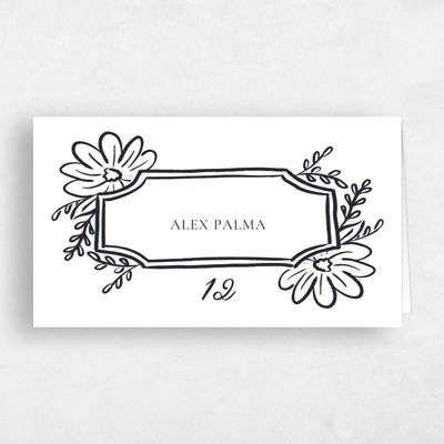 White Wedding Place Card - Katinka