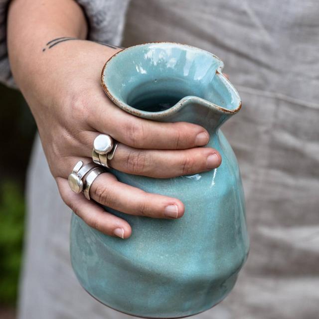 turquoise carafe, water carafe, ceramic carafe, ceramic wine carafe