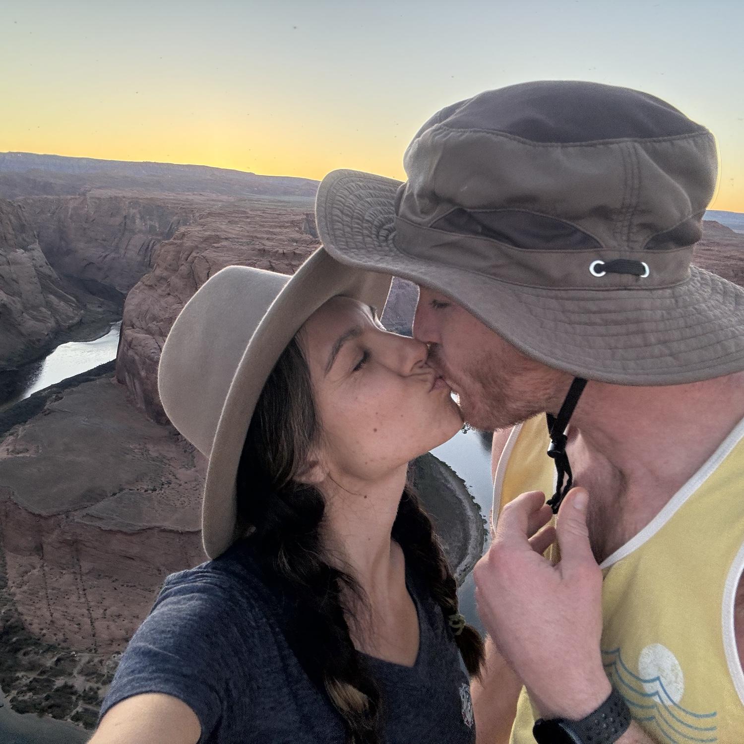 March 2024:
Horseshoe Bend at Sunset. The first time we showered in 5 days.