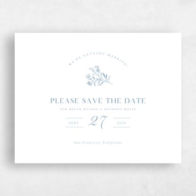 Dusty Blue Wedding Save the Date - Bellisi Landscape