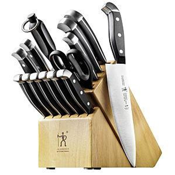 HENCKELS Statement Premium Quality 15-Piece Set with Block, Natural, Razor-Sharp, German Engineered Informed by 100+ Years of Mastery, Lightweight and Strong, Dishwasher Safe