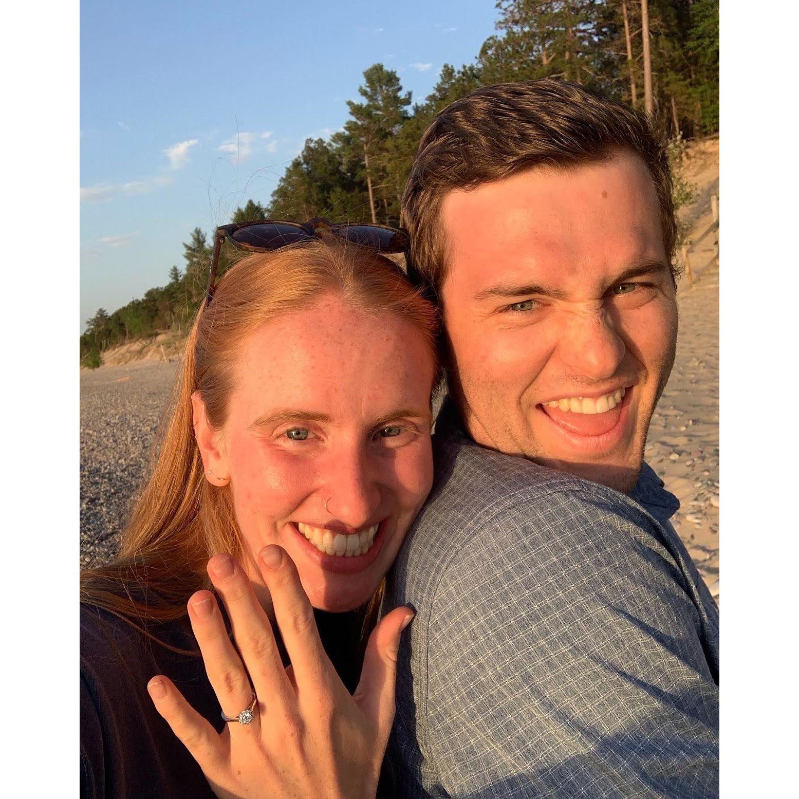 The evening of our engagement in Pictured Rocks