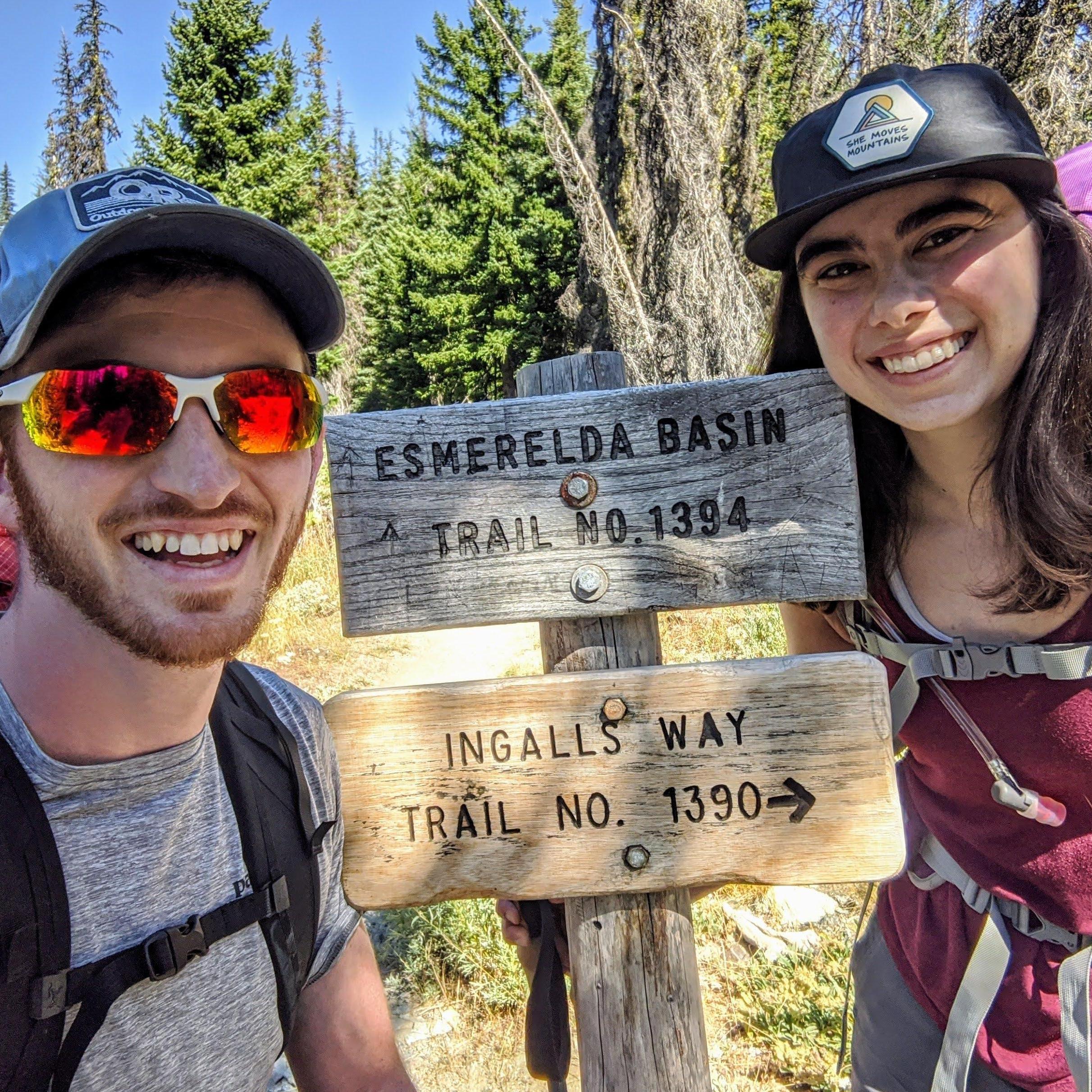 Hiking into our first backpacking trip together.