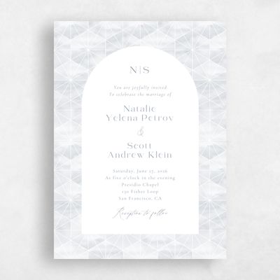 Grey Bordered Wedding Invitation - Orion Classic