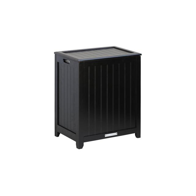 Oceanstar Mahogany Finished Rectangular Laundry Wood Hamper with Interior Bag