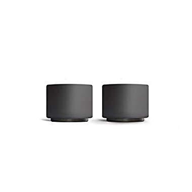 Fellow Monty Milk Art Cups, Double Wall Ceramic, (Matte Black, Demitasse Set - 3 ounces)