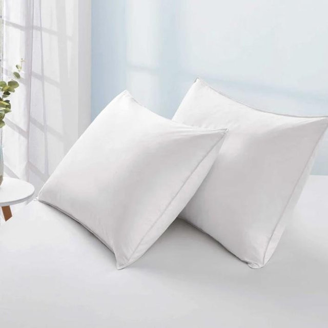 2 Pack White Goose Feather Pillows for Side and Back Sleepers