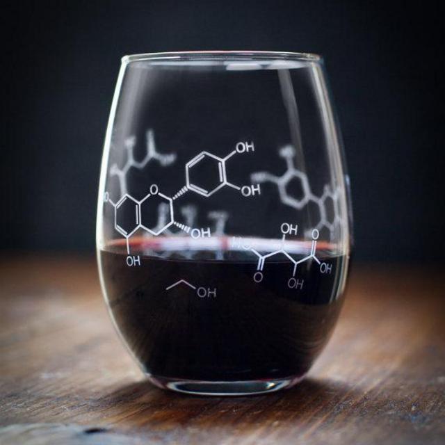 Chemistry of Wine Molecules Stemless Glass | Girlfriend Gift, Gifts for Men, Chemistry Gift, Science Nerd Gift, Gifts for her, Smart Gift