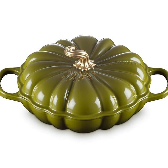 Le Creuset Enameled Cast Iron Figural Pumpkin Braiser, 2.75 qt., Olive