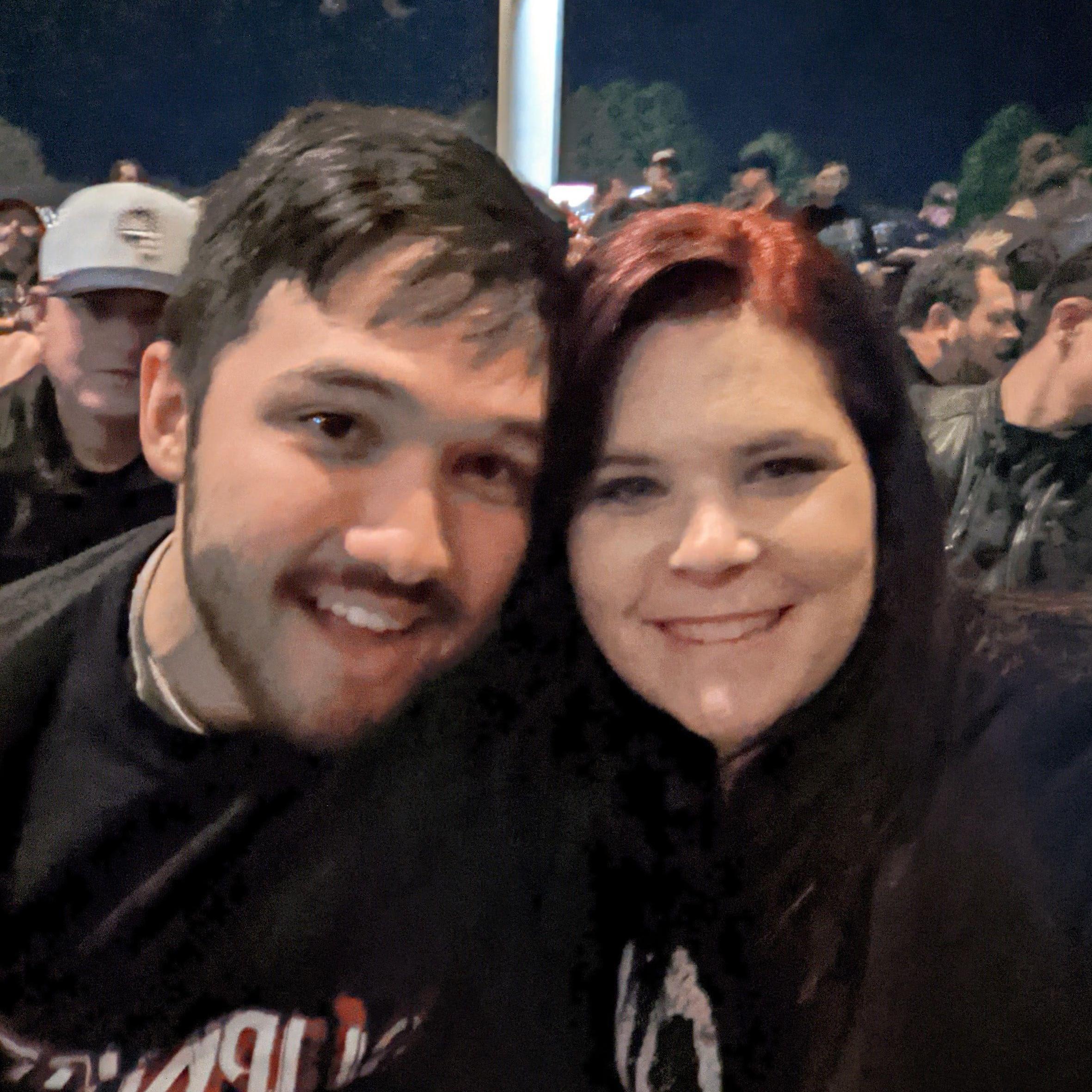 At a concert for one of Isaac's favorite bands.