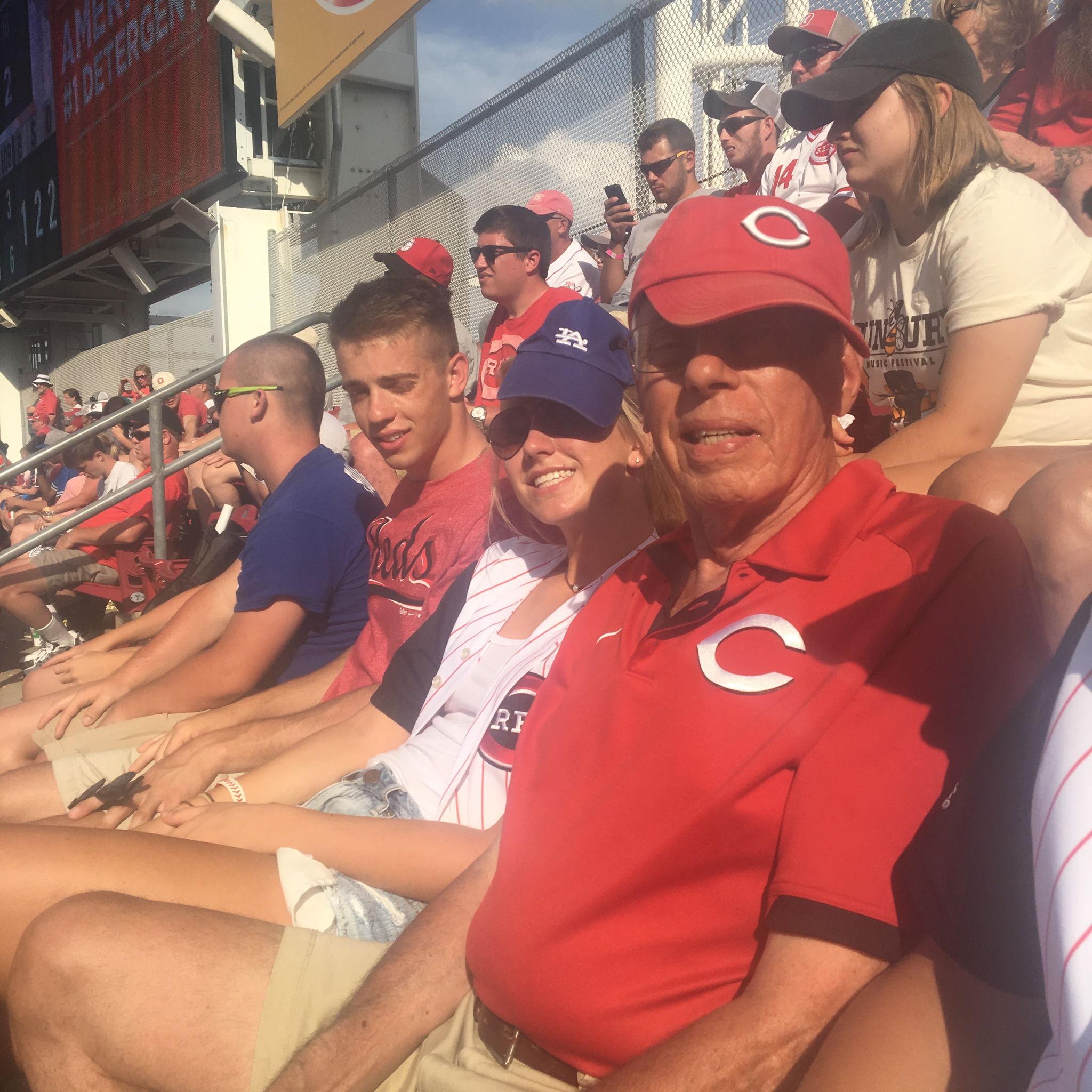 reds game with Ellen's grandpa & cousins