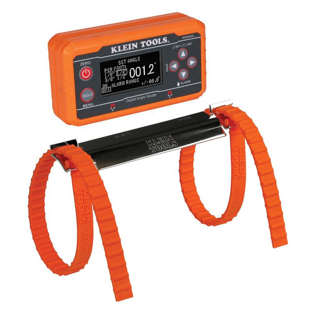 Klein Tools 80036 Level, Digital Electronic Level and Angle Gauge Tool Kit with Plumbers Straps, Programmable Angles, Magnetic Base, 2-Piece