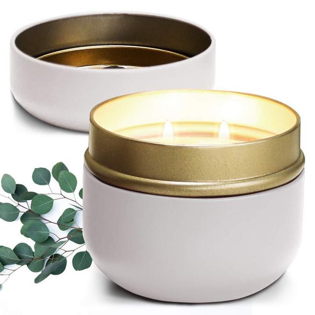 Home Lights 6OZ High Scented Candle,Natural Soy Wax,Unique Jar Candle, Gifts for Festival | Wedding | Anniversary | Eucalyptus & Oakmoss