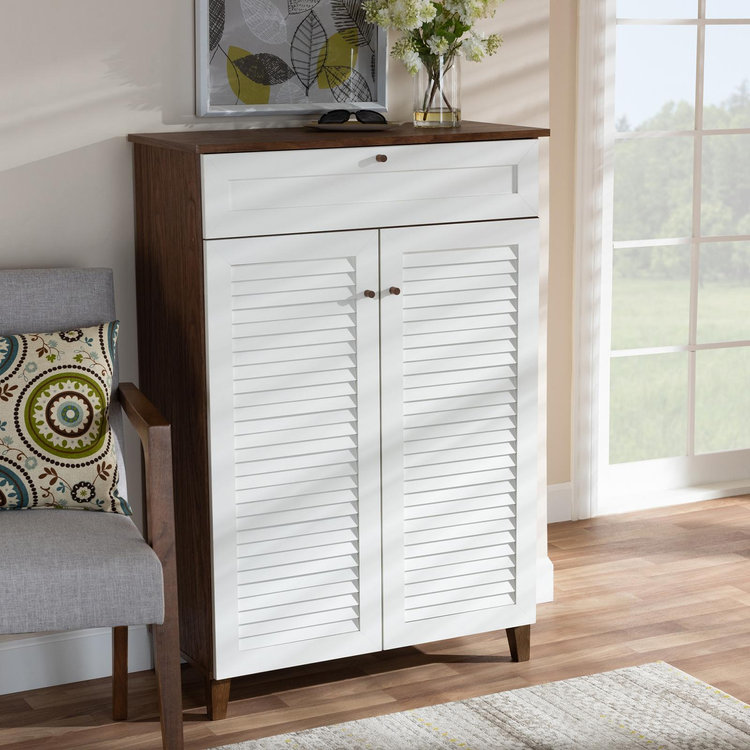 Baxton Studio, Coolidge Contemporary 5-Shelf Shoe Cabinet with