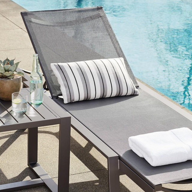 Santa Barbara Outdoor Chaise, Slate Grey