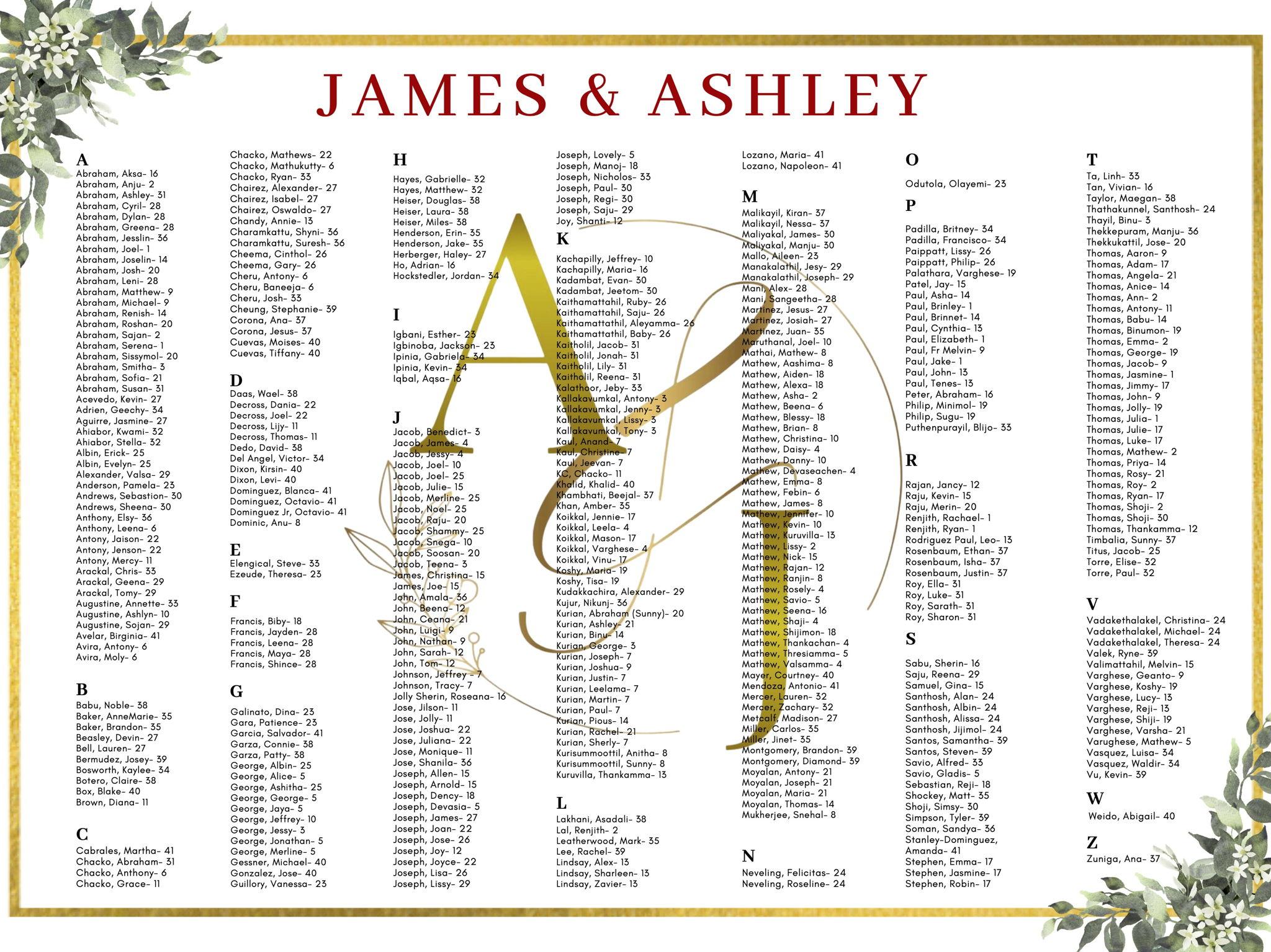The Wedding Website of Ashley Mathew and James George