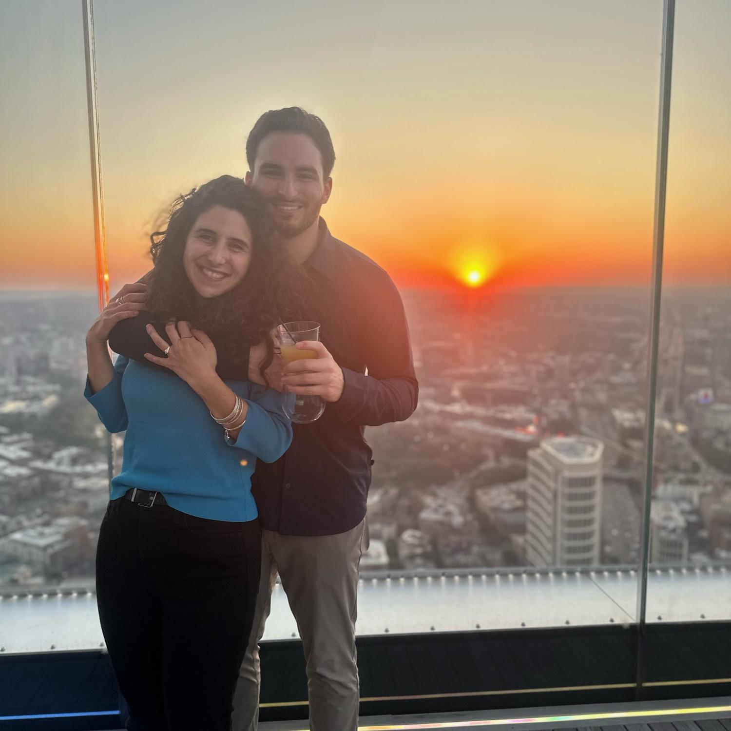 Amazing view from the roof of the Prudential! This is where we went on our first date and celebrated on the night of our engagement.