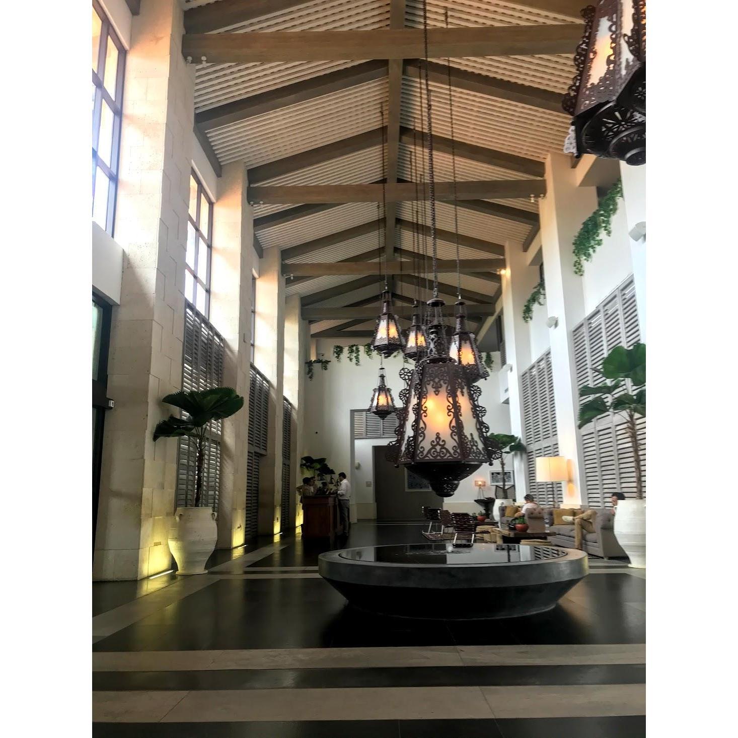 Resort Entrance - Peaceful lobby to hang out in. Best check in feature: They'll let you choose an essential oil room fragrance that room service will provide daily.