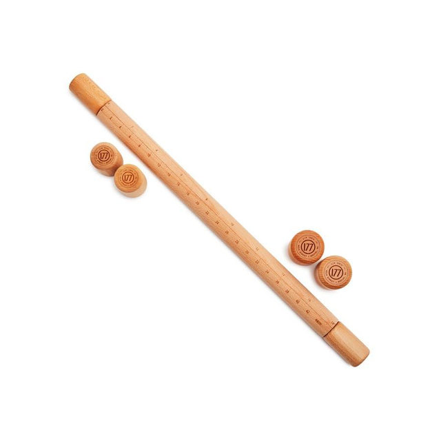 Milk Street Adjustable Rolling Pin – Precision Beechwood Dough Roller with Removable Height Guides & Laser -Etched Ruler – 23" Length for Cookies, Pie Crusts & Pasta