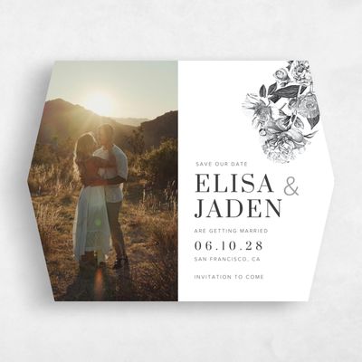 White Diamond Wedding Save the Date - Trèfle Photo