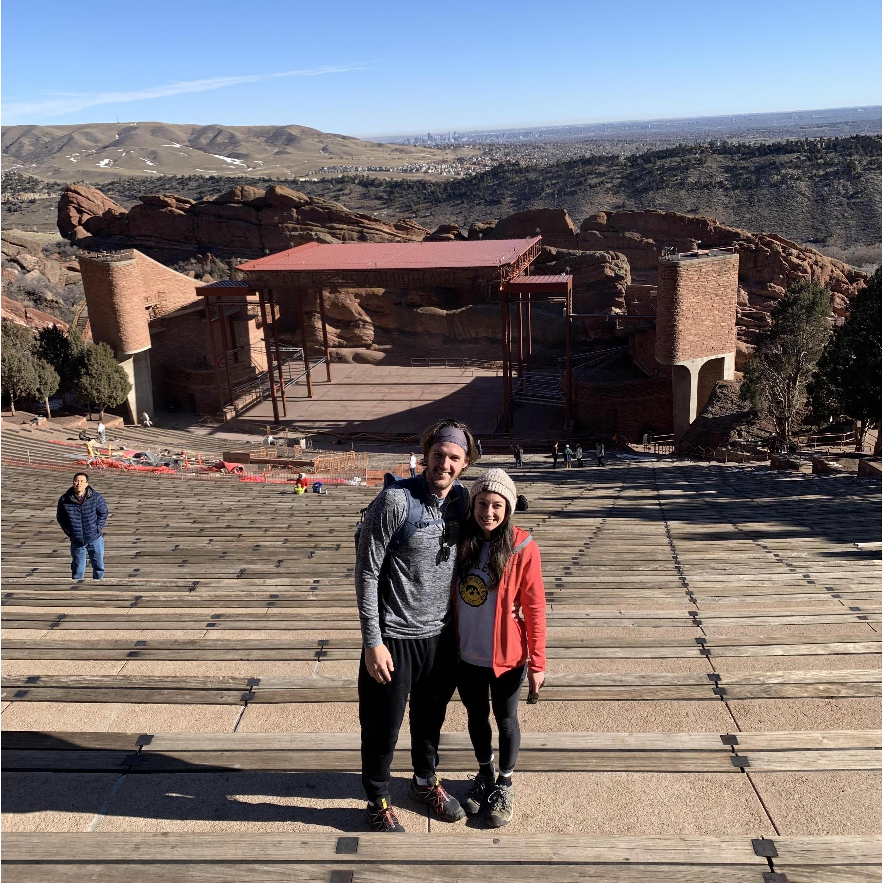 We first said I love you after hiking and exploring Red Rocks Park and Amphitheater in Colorado