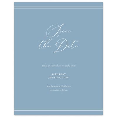 Dusty Blue Wedding Digital Save the Date - Evora Classic