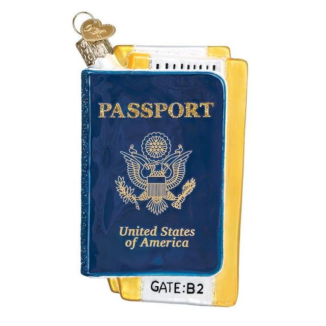 Old World Christmas Passport Glass Blown Ornament for Christmas Tree