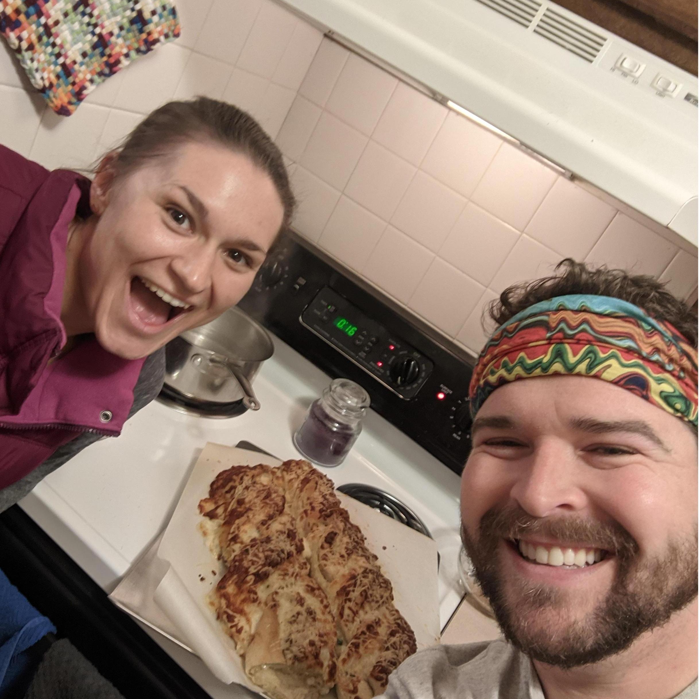 One of many selfies of the bread and dessert creations we have baked together over the years. Ask us about out baking stories, we have a few good ones ;)