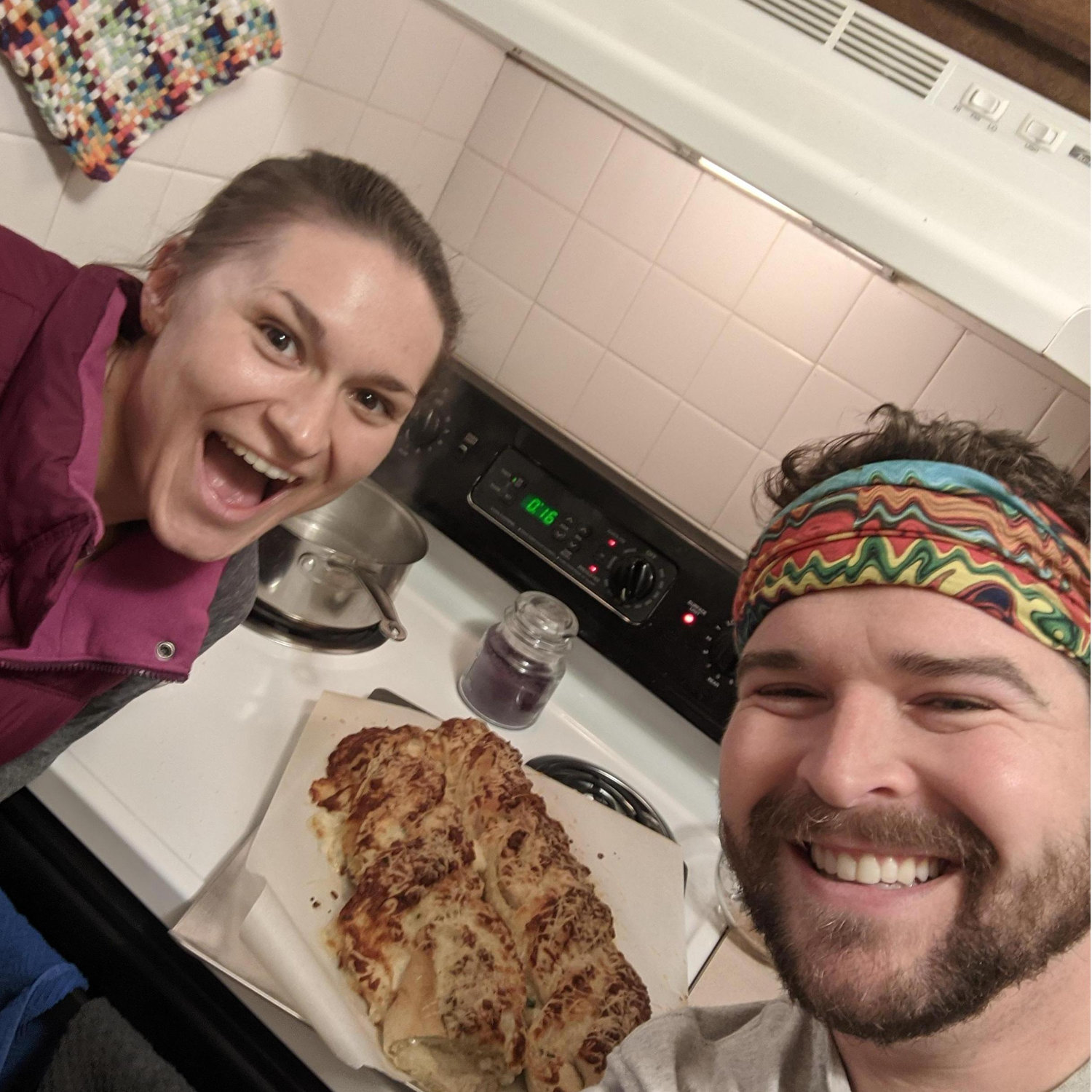 One of many selfies of the bread and dessert creations we have baked together over the years. Ask us about out baking stories, we have a few good ones ;)