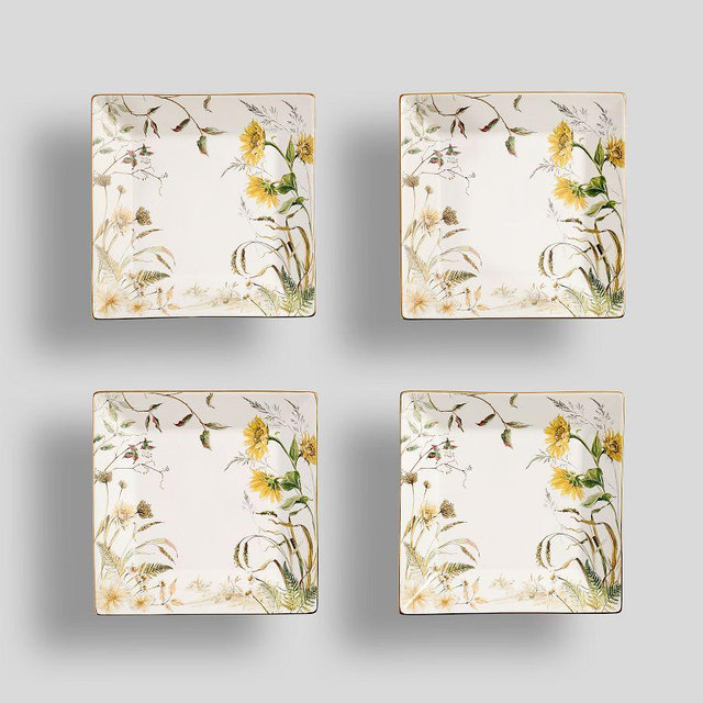 Bedford Harvest Stoneware Appetizer Plates, Set of 4 - Multi