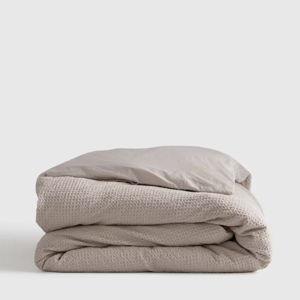 Organic Luxe Honeycomb Duvet Cover in Sand