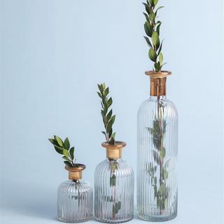 Bottleneck Gilded Vases, Set of 3