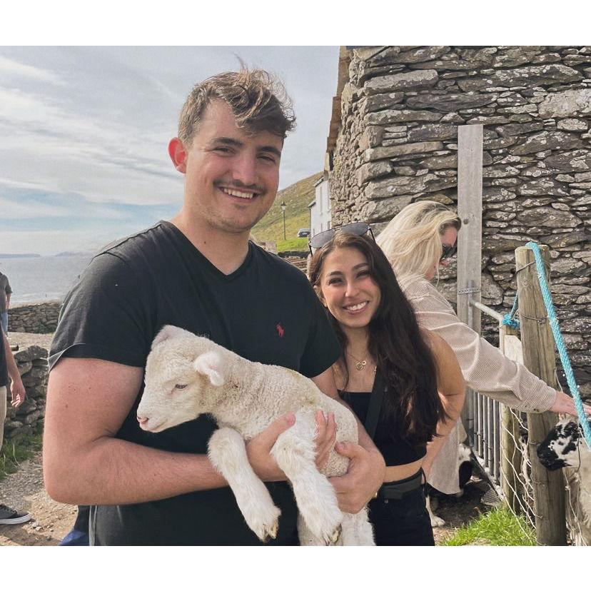 Holding a baby lamb in Ireland