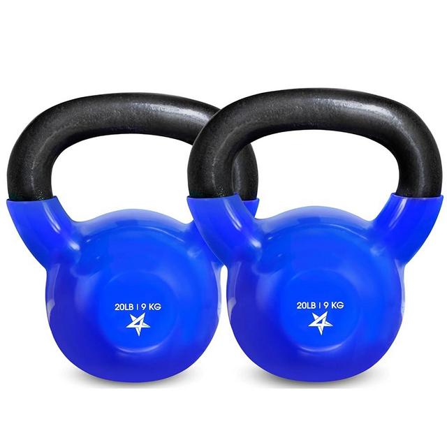 Yes4All Kettlebell, 5-100 LB Vinyl Coated Cast Iron Strength Training Kettlebells for Home Gym Exercises, Fitness, Full Body Workout Equipment, Push Ups, and Grip Strength