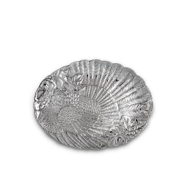 Arthur Court Designs Aluminum Harvest Turkey Oval Platter