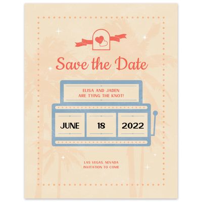 Orange Wedding Digital Save the Date - Vegas Classic