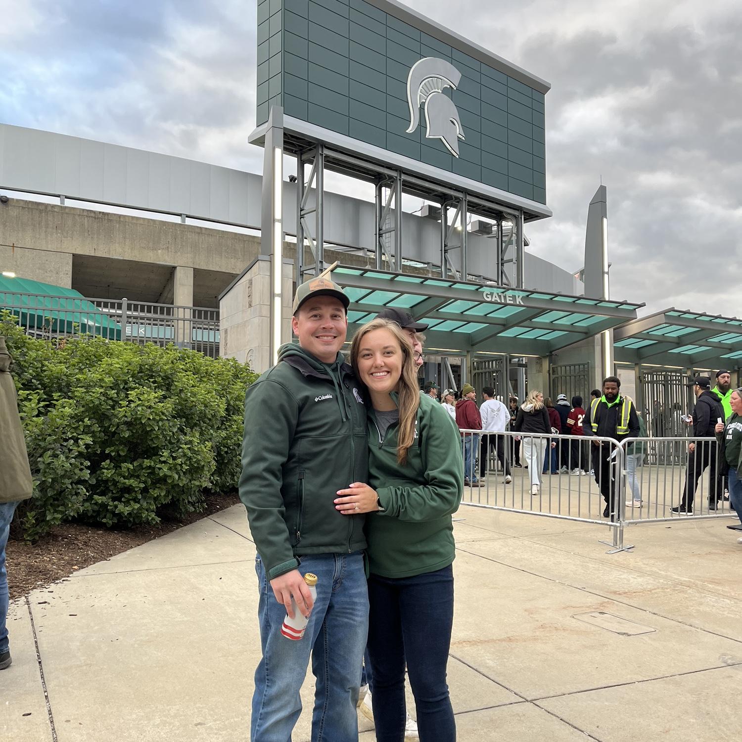 Our first MSU game together at Spartan Stadium! MSU beat Boston College in double overtime