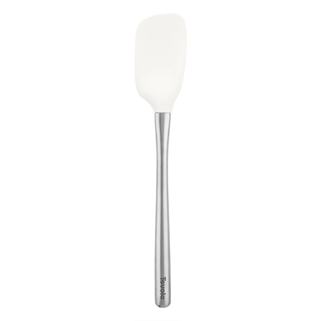 Tovolo Flex Core Stainless Steel Handle Spoonula White: Silicone Head, 12.5" Handle, Dishwasher-Safe Kitchen Tool