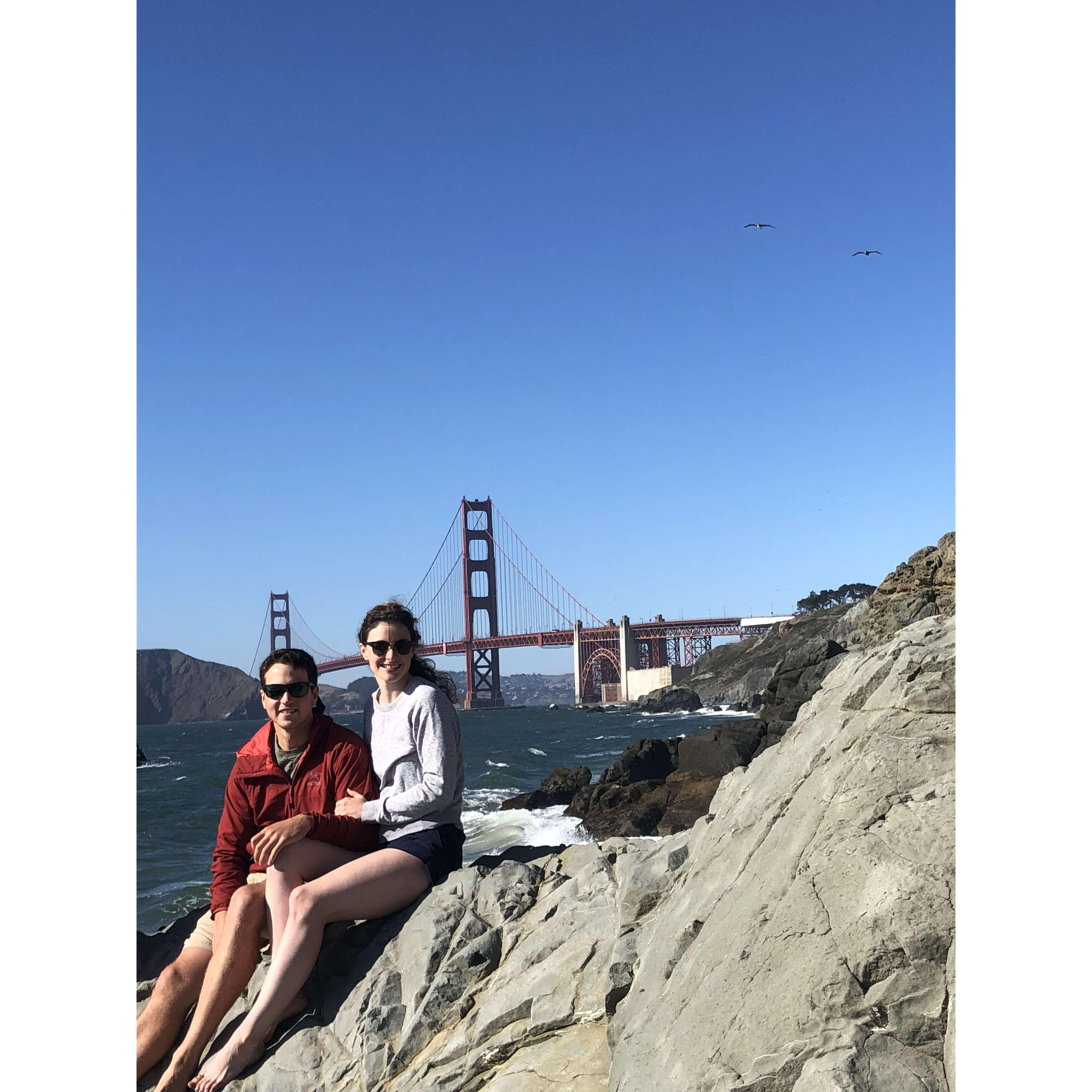 Baker Beach showing off Golden Gate Bridge