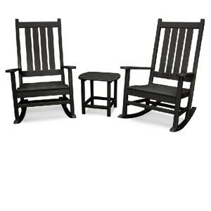 Vineyard 3-Piece Rocking Set: Black